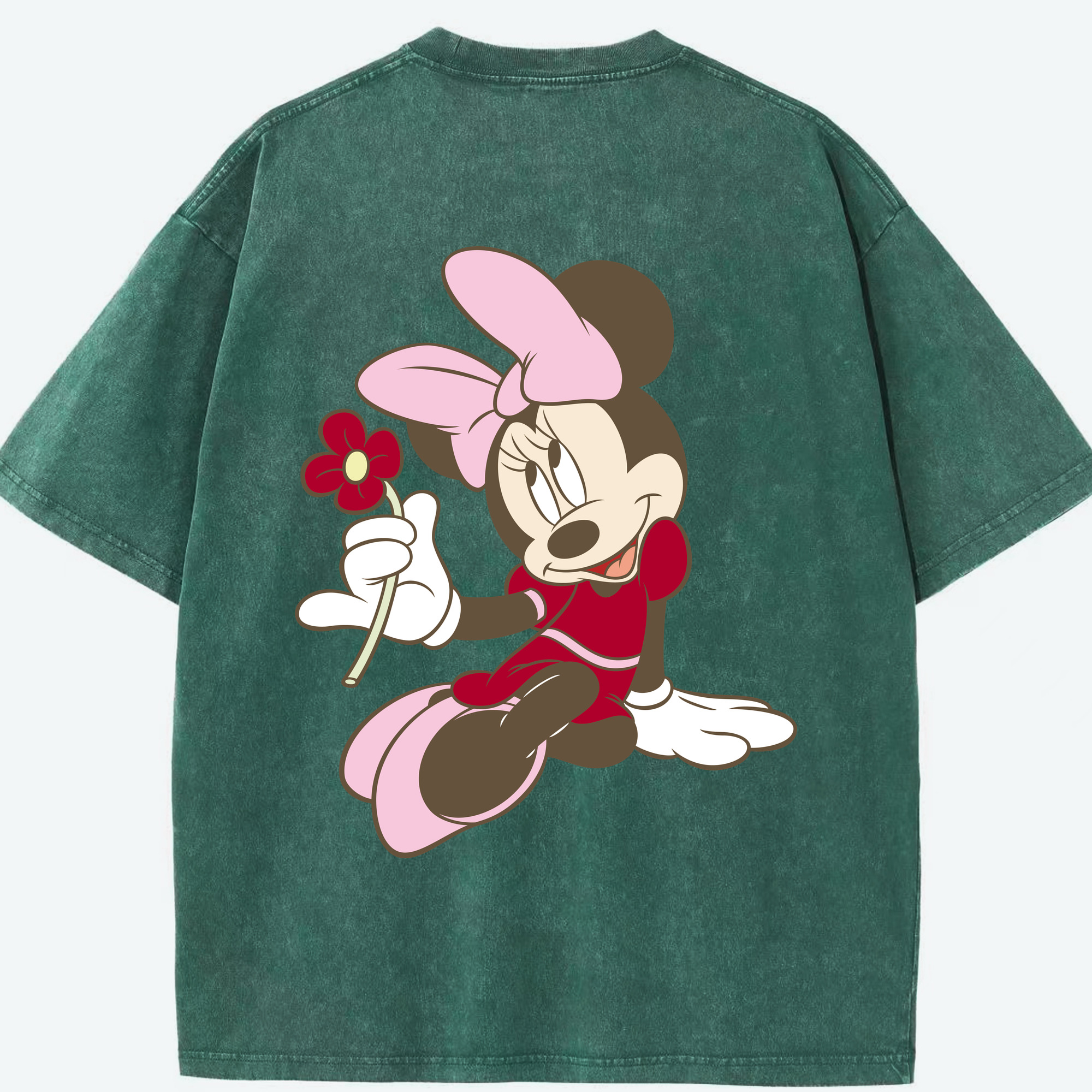 （画像用） ミッキーマウス Mickey Mouse 綿100% ヴィンテージ風 半袖Tシャツ（背面プリント）
